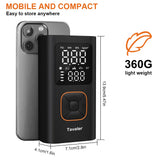 Wireless Air Pump by Smartlyo displaying a compact, portable pump with digital controls and a 150psi capacity.
