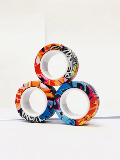 Magnetic Fidget Rings 3pcs – Finger Spinner Stress Relief Set