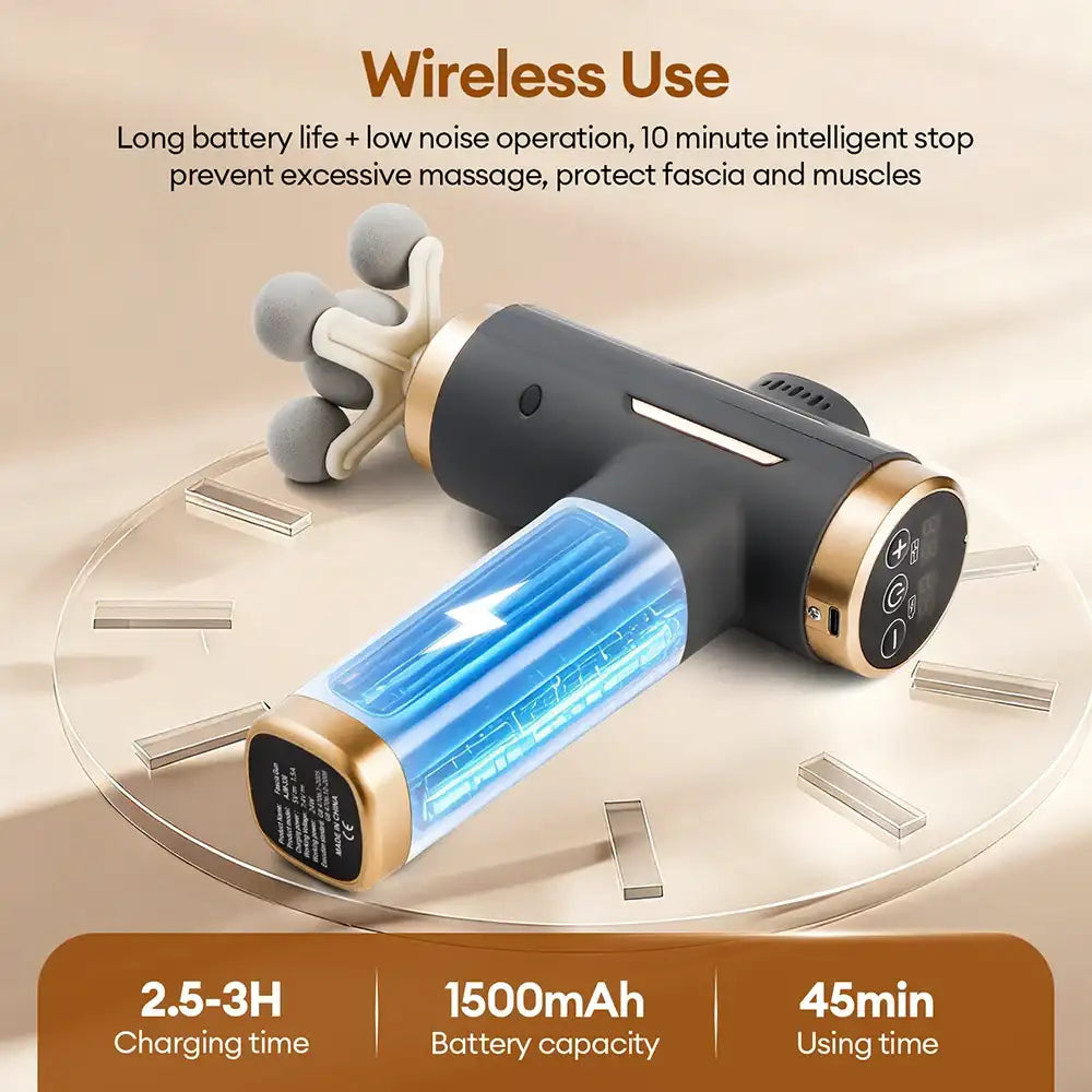 Smartlyo 11-in-1 electric massage gun with 99 levels, powerful fascia massager for muscle relief and relaxation.