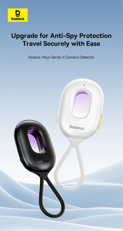 Smartlyo Baseus camera detector device with LED indicators and compact design for detecting hidden cameras and surveillance equipment.