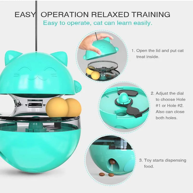 Interactive cat toy set by Smartlyo featuring colorful balls, feathers, and puzzles to engage cats in play and mental stimulation.