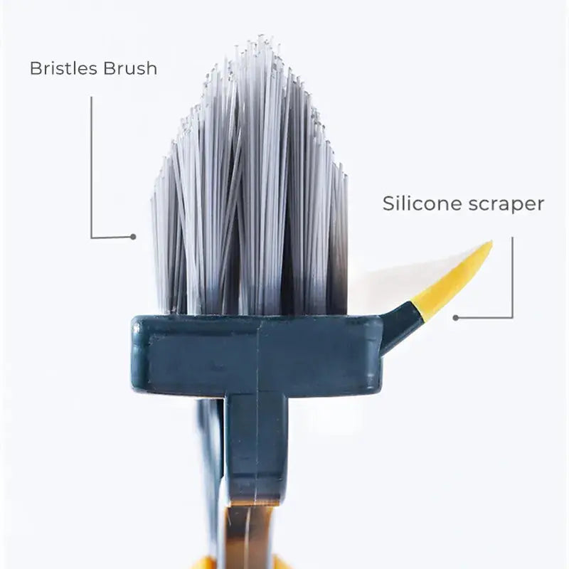Smartlyo 2 in 1 multifunctional scrub brush with a ergonomic handle and versatile scrubbing surfaces for cleaning various surfaces.
