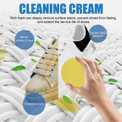 White Smartlyo shoe cleaning cream in a jar, showing the creamy texture and white color for cleaning and restoring shoes.