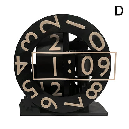 3D Printed Triaxial Clock with Rotating Numeric Display
