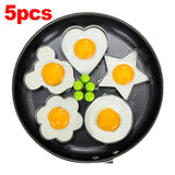 Smartlyo stainless steel heart-shaped fried egg mold and pancake maker for breakfast, omelette rings, and kitchen cooking tools.