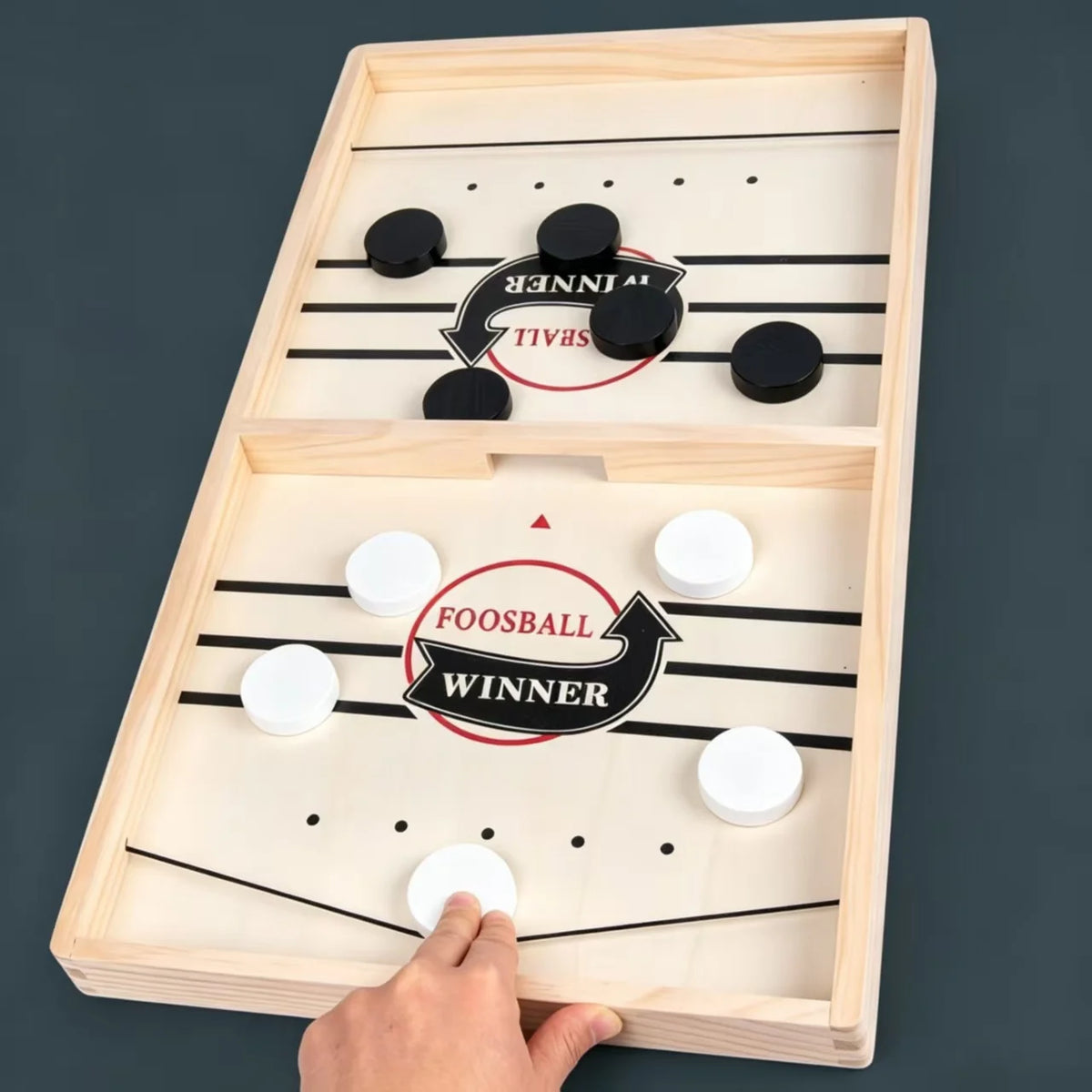 Wooden Catapult Sling Puck Board Game