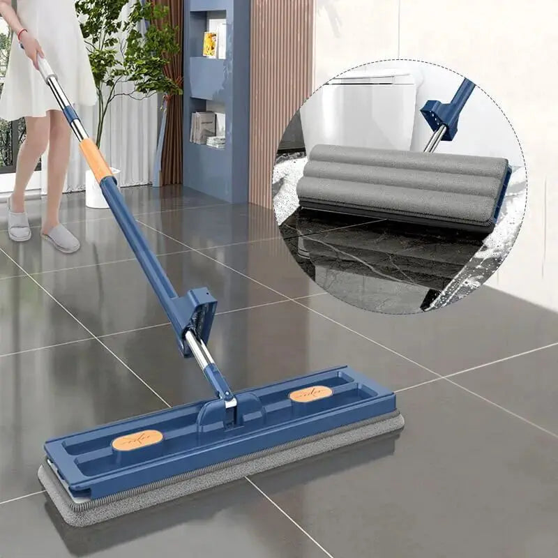 Smartlyo self-wringing 360° flat mop with a lightweight design and adjustable handle for efficient cleaning.