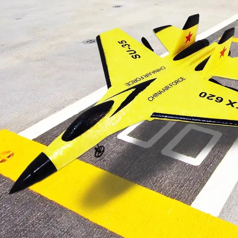Smartlyo SU35 RC plane toy with detailed jet design, remote control, and vibrant colors for indoor and outdoor flying.