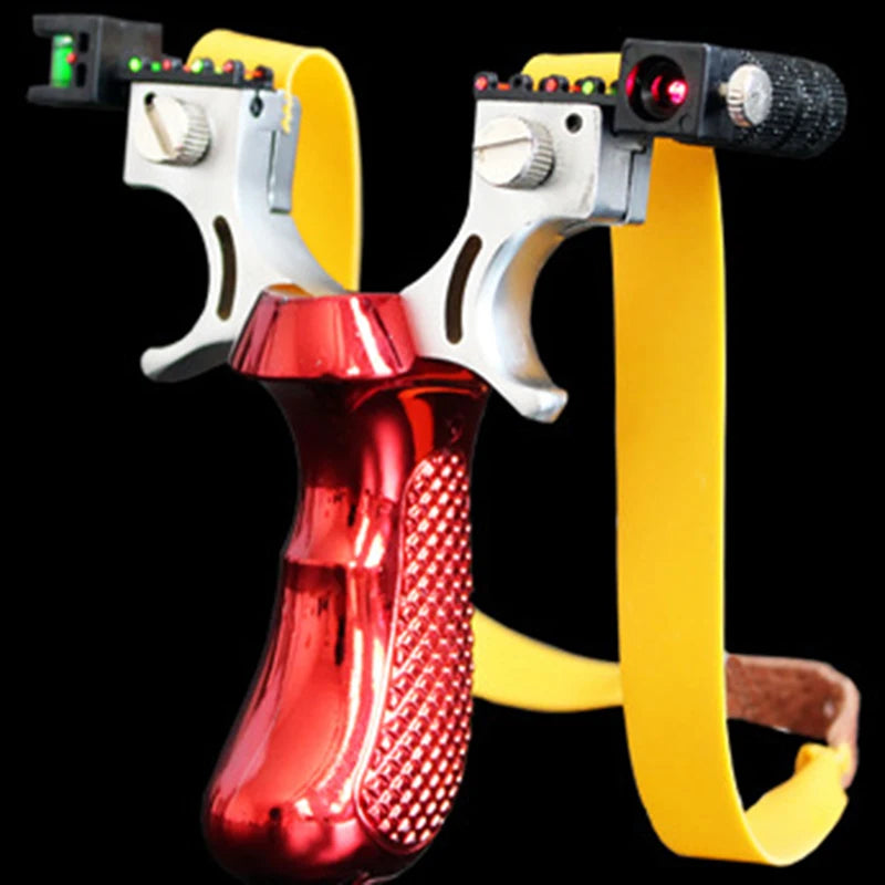 Smartlyo Laser Precision Slingshot with ergonomic grip and sturdy frame, ready for target shooting.