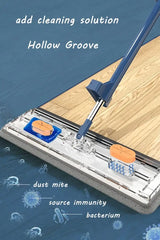 Smartlyo self-wringing 360° flat mop with adjustable handle and microfiber cleaning surface for efficient floor cleaning.
