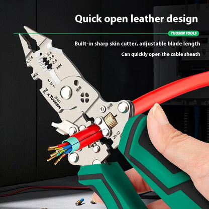 Foldable Wire Stripper & Crimping Pliers with Voltage Detector