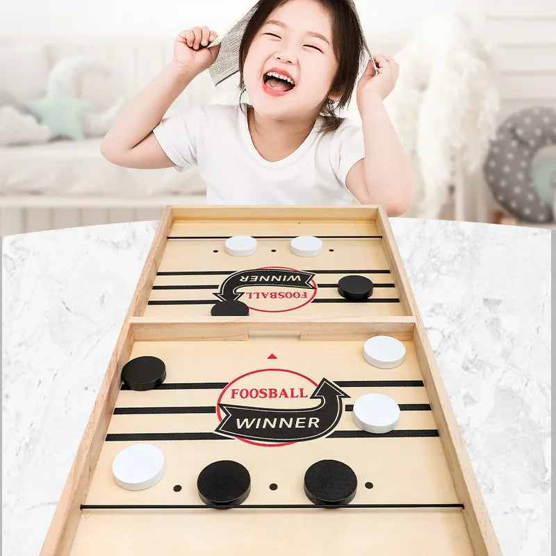 Wooden Catapult Sling Puck Board Game