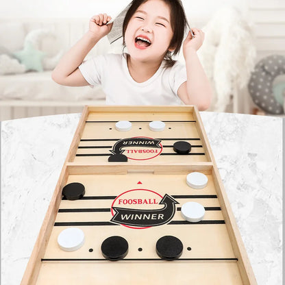 Wooden Catapult Sling Puck Board Game