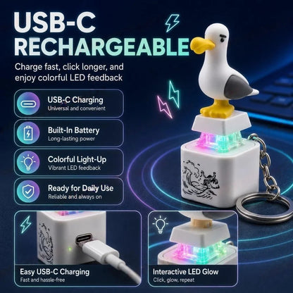 Rechargeable LED Sound Bird Keychain