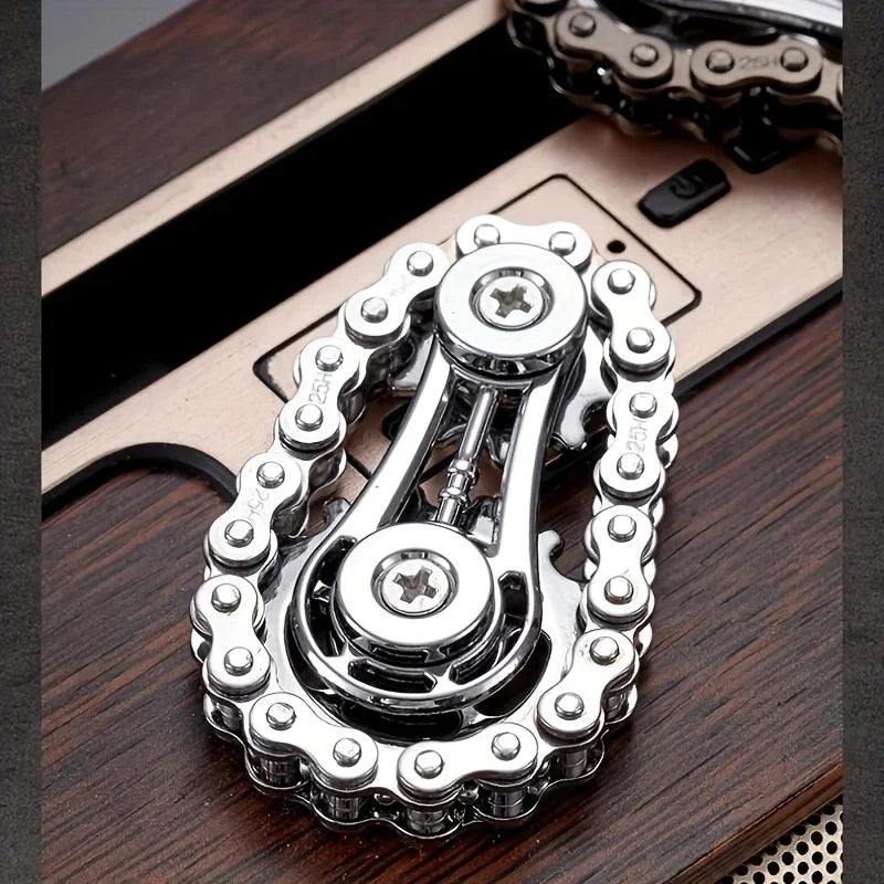 Fingertip Gyro Flywheel Fidget Spinner | Metal Bike Chain EDC Anti-Stress Toy