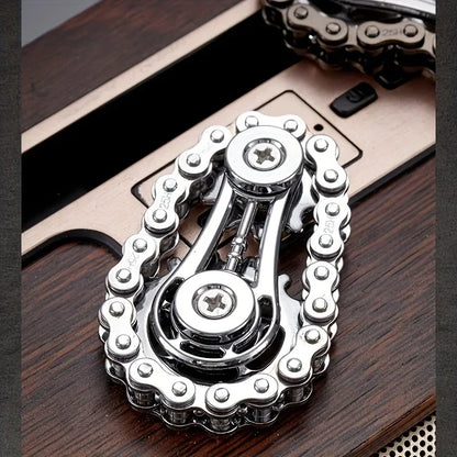 Fingertip Gyro Flywheel Fidget Spinner | Metal Bike Chain EDC Anti-Stress Toy