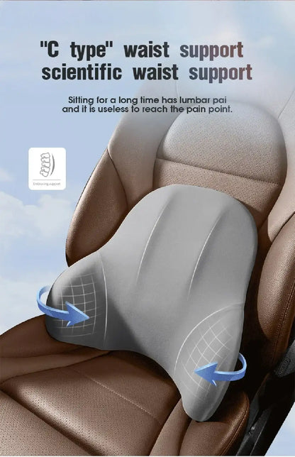 Smartlyo car lumbar support back cushion and neck pillow set, designed for comfort and ergonomic support during drives.