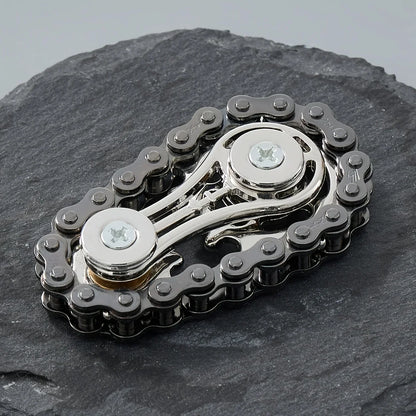 Fingertip Gyro Flywheel Fidget Spinner | Metal Bike Chain EDC Anti-Stress Toy