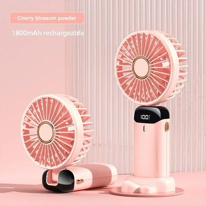 Portable Neck Fan – 5-Speed Foldable Handheld Cooling Fan with Phone Stand & LED Display | USB Rechargeable