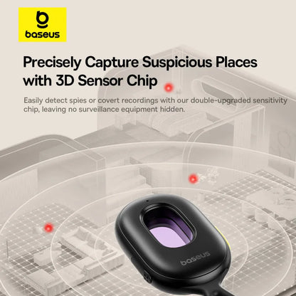 Smartlyo Baseus Camera Detector device with compact design and LED indicators for detecting hidden cameras and surveillance equipment.