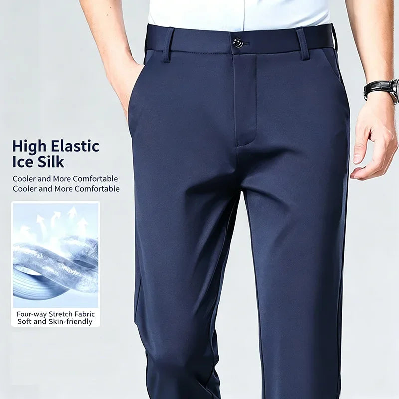 Men's Slim Stretch Wrinkle-Resistant Dress Pants