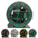 3D printed Triaxial Clock by Smartlyo with rotating numeric display, showcasing modern design and intricate mechanical features.