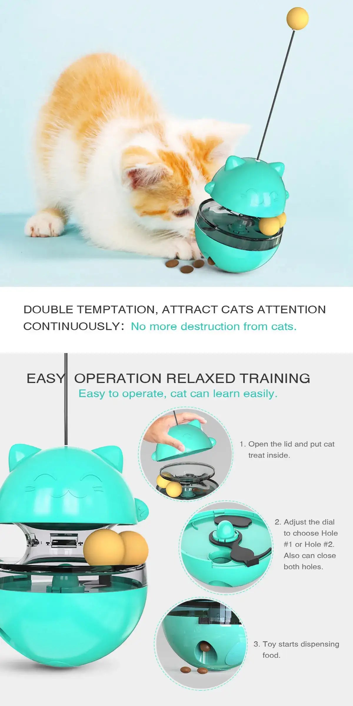 Smartlyo interactive cat toy set featuring colorful balls and feather wands for engaging feline play and entertainment.