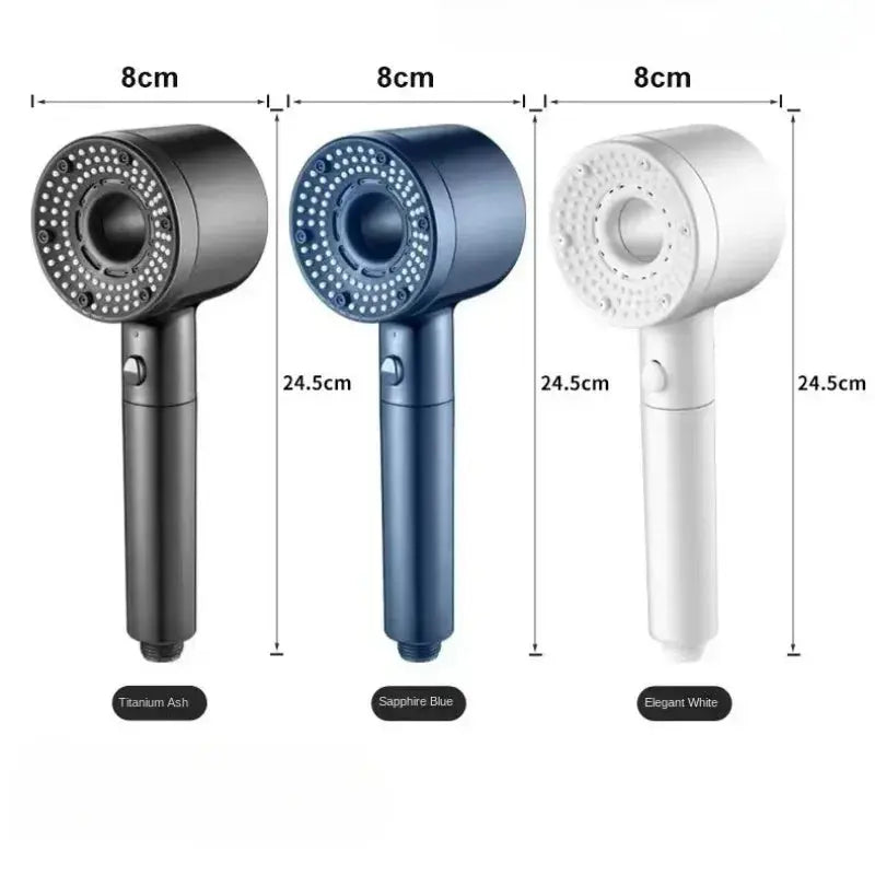 Smartlyo 5 Mode Adjustable Shower Head with multiple spray settings, chrome finish, and ergonomic design.