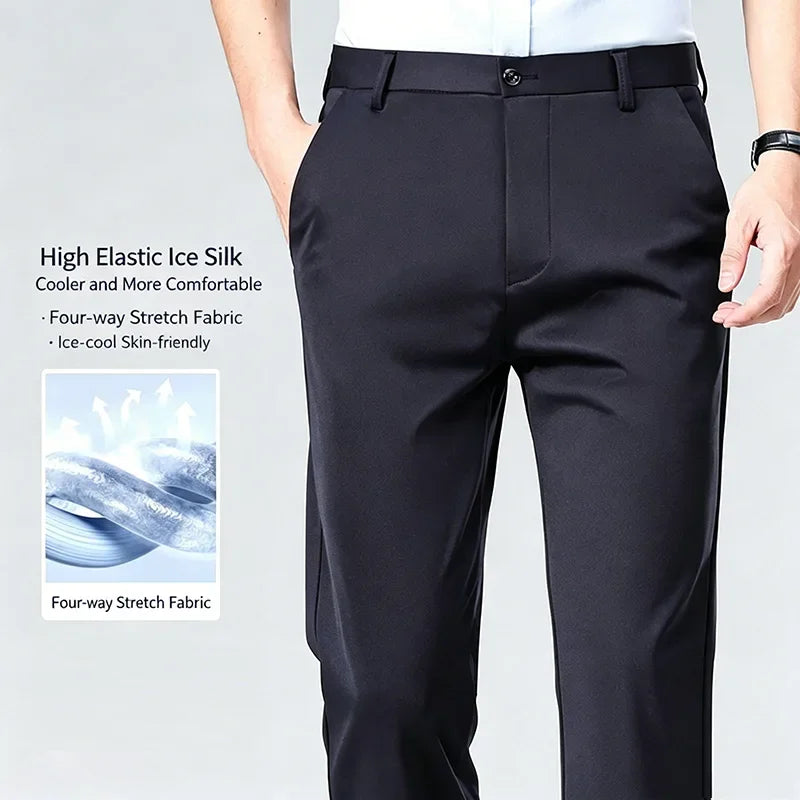 Men's Slim Stretch Wrinkle-Resistant Dress Pants
