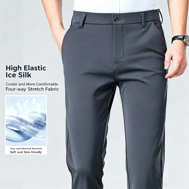 Men's Slim Stretch Wrinkle-Resistant Dress Pants