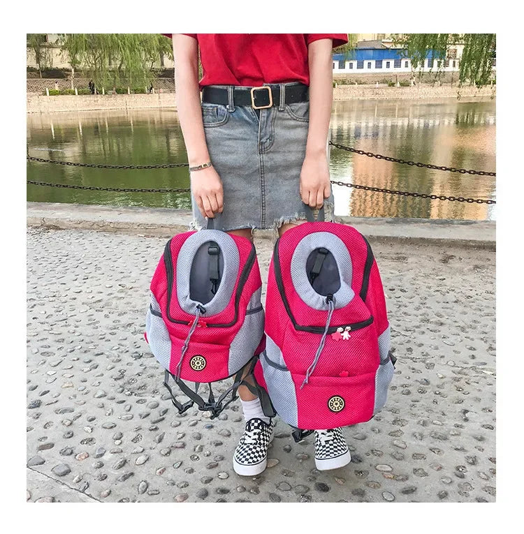Smartlyo Pet Carrier Portable Travel Backpack with mesh sides and adjustable straps for comfortable pet transport.