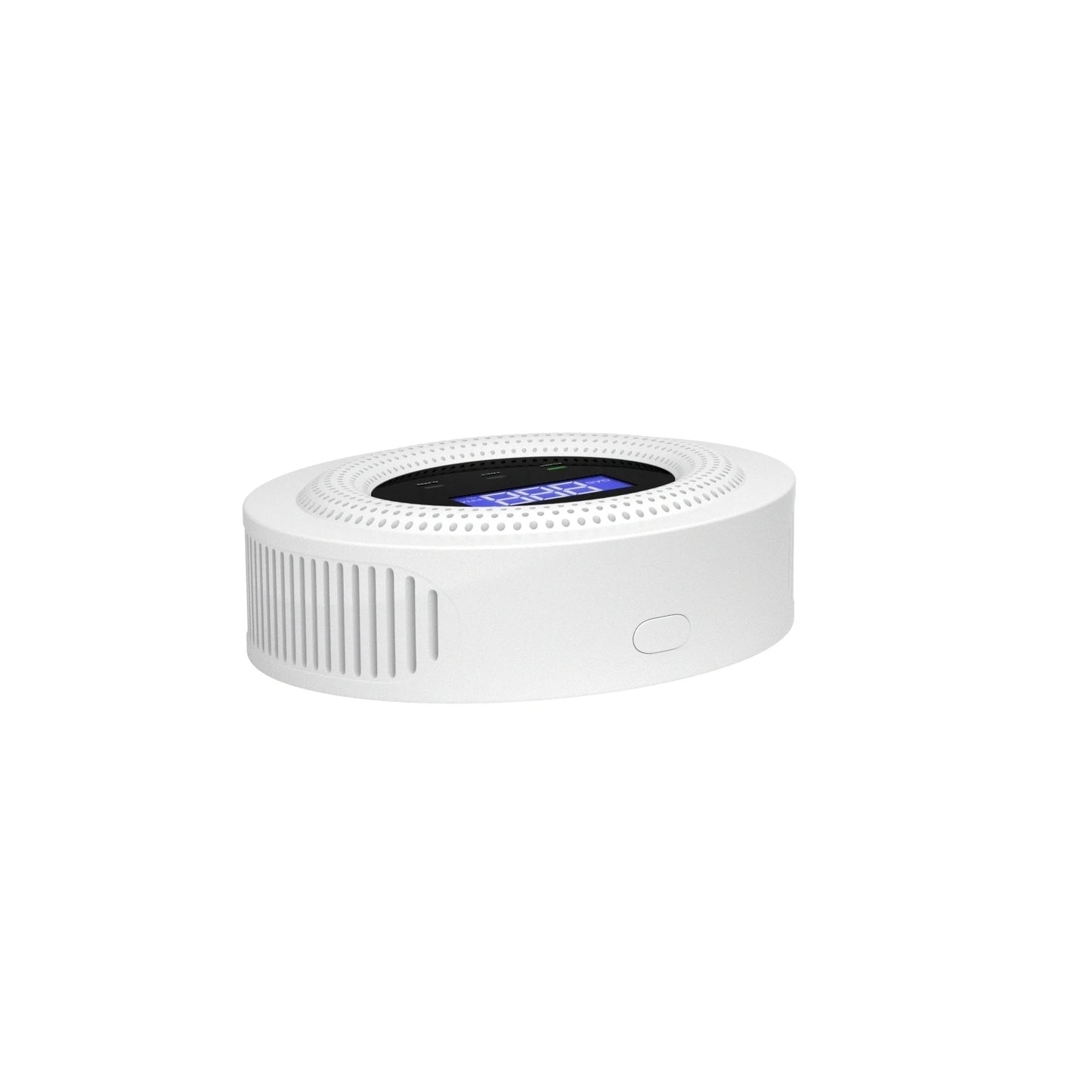 Smartlyo Tuya WiFi combustible gas leak sensor detects gas leaks with a compact design and indicator lights.