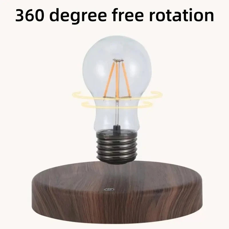 Magnetic levitation lamp by Smartlyo with a glowing spherical light floating above a sleek base, showcasing modern LED design.