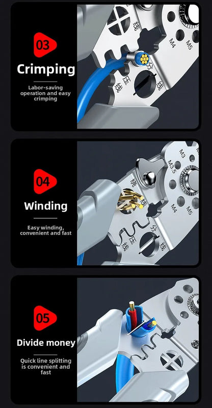 Smartlyo multifunctional wire handling tool with ergonomic design for easy gripping and cutting of electrical wires.