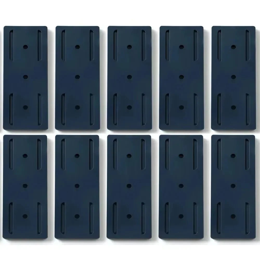 Set of 10 Smartlyo self-adhesive socket holders securely attach to walls for organizing electrical outlets and cords.