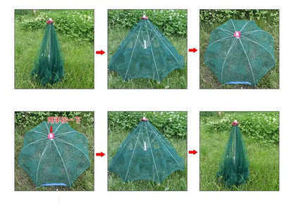 Foldable Smartlyo fishing net with a lightweight frame and mesh bag for easy storage and transport.
