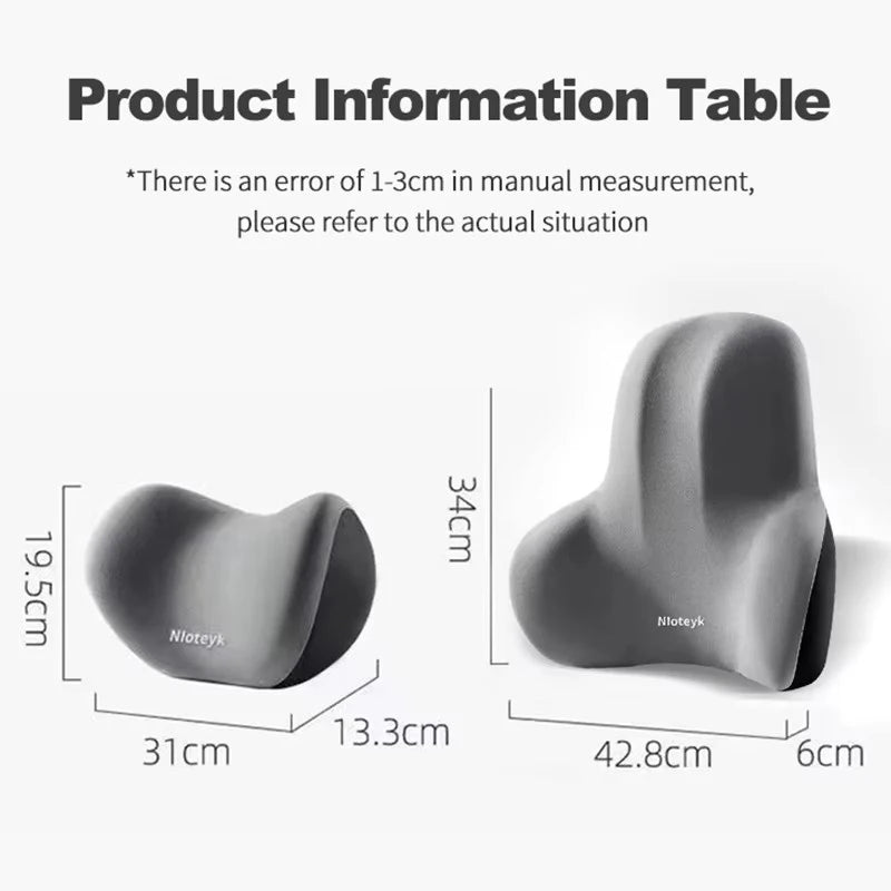 Smartlyo car lumbar support back cushion and neck pillow set, designed for ergonomic comfort during driving.