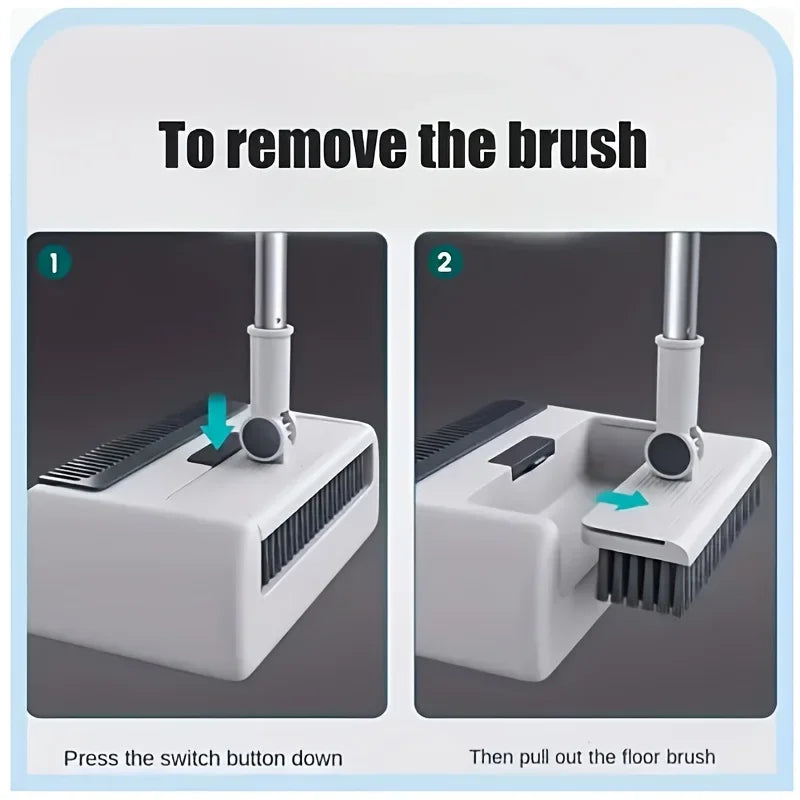 Smartlyo 3-in-1 folding broom and dustpan set for multi-surface cleaning, featuring compact design and easy storage.