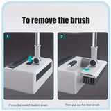 Smartlyo 3-in-1 folding broom and dustpan set for multi-surface cleaning, featuring compact design and easy storage.