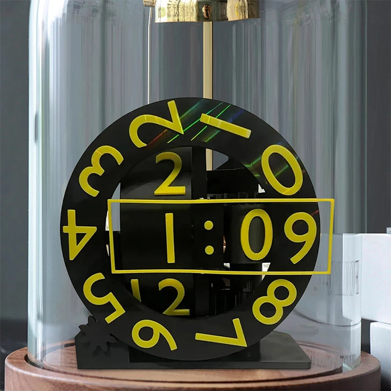 3D Printed Triaxial Clock with Rotating Numeric Display
