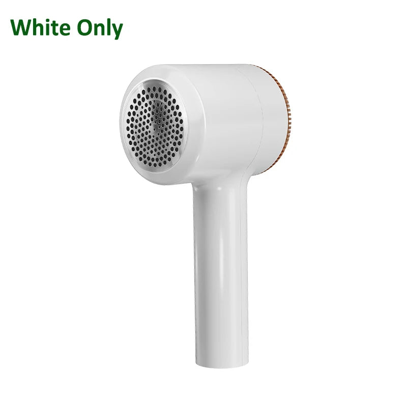 Smartlyo rechargeable electric lint remover with a compact design for removing lint and fuzz from clothing and fabrics.