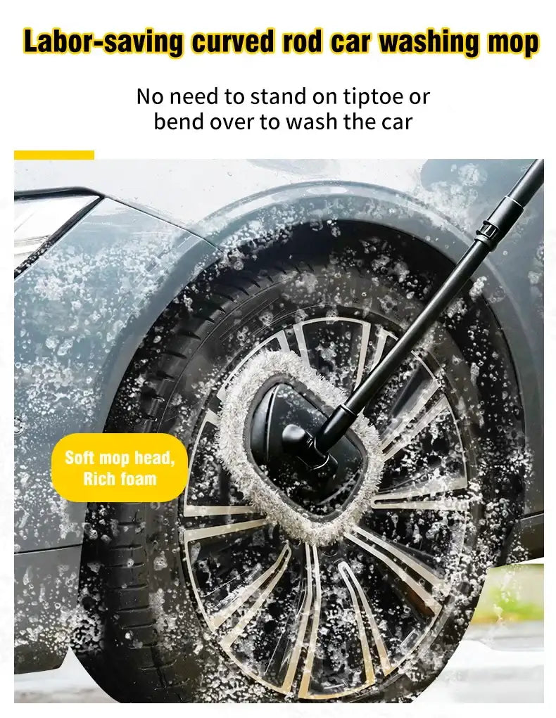 Smartlyo retractable bent bar car wash brush with ergonomic handle and flexible design for efficient vehicle cleaning.