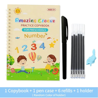 Magic Wipe-Clean Practice Book – Reusable English Writing Book for Kids with Stickers