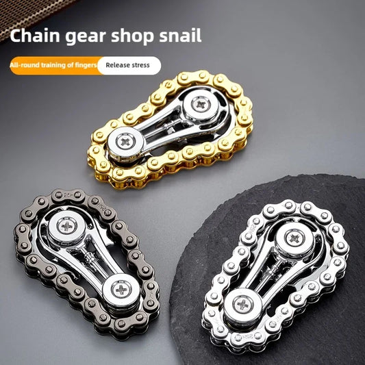 Fingertip Gyro Flywheel Fidget Spinner | Metal Bike Chain EDC Anti-Stress Toy