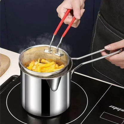 Smartlyo stainless steel fryer with sleek design, featuring a large basket and control panel for versatile frying cooking.