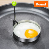 Heart-shaped stainless steel fried egg mold and pancake maker by Smartlyo, perfect for breakfast cooking and kitchen baking tools.