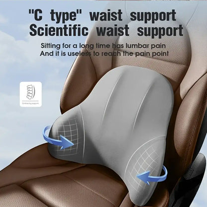 Smartlyo car lumbar support back cushion and neck pillow set, ergonomic design for enhanced driving comfort and posture support.