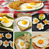 Smartlyo stainless steel heart-shaped fried egg mold and pancake maker for breakfast cooking and omelette rings in kitchen accessories.