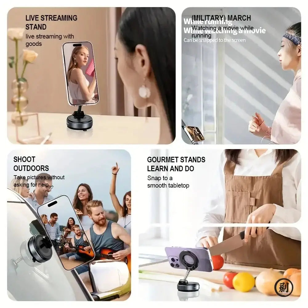 Smartlyo strong magnetic car phone holder attached to a car dashboard, holding a smartphone securely for hands-free use