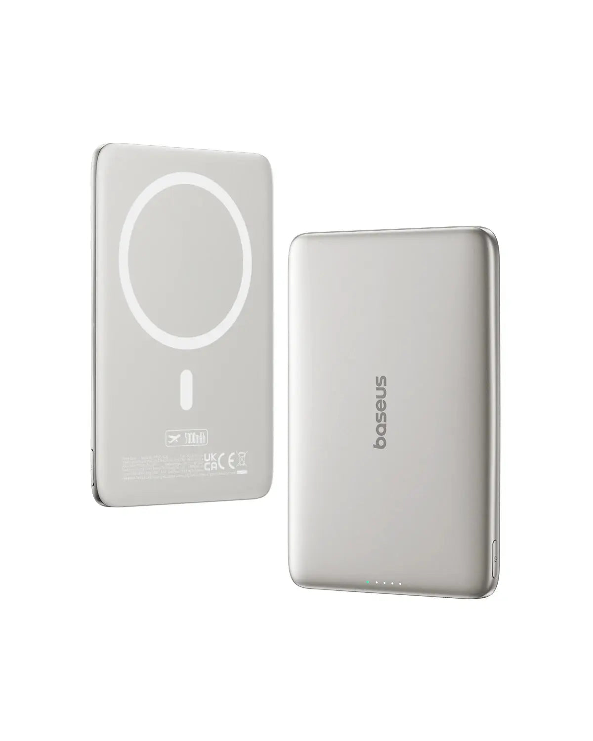 Smartlyo Baseus magnetic power bank with 5000mAh capacity, compact design, and magnetic attachment for smartphones.